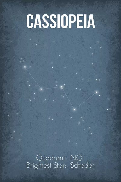 Constellation Star Maps: Cassiopeia by GetYourNerdOn