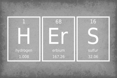 Hers - Periodic Table Elements by GetYourNerdOn canvas print