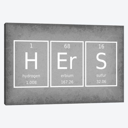 Hers - Periodic Table Elements Canvas Print #GYO242} by GetYourNerdOn Canvas Wall Art