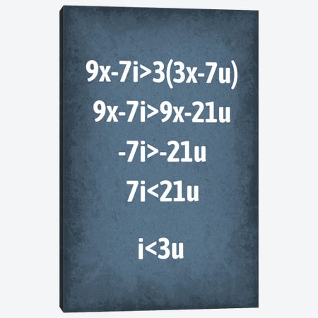 I Love You Math Equation Canvas Print #GYO245} by GetYourNerdOn Canvas Print