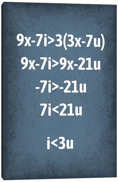 I Love You Math Equation Canvas Art Print - Mathematics Art