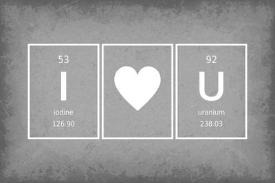 I Love You Periodic Elements - I Heart U by GetYourNerdOn multi panel art