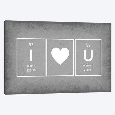 I Love You Periodic Elements - I Heart U Canvas Print #GYO246} by GetYourNerdOn Canvas Print