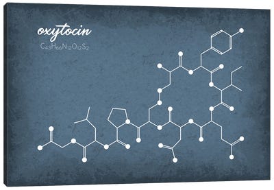 Oxytocin Molecule II Canvas Art Print - GetYourNerdOn
