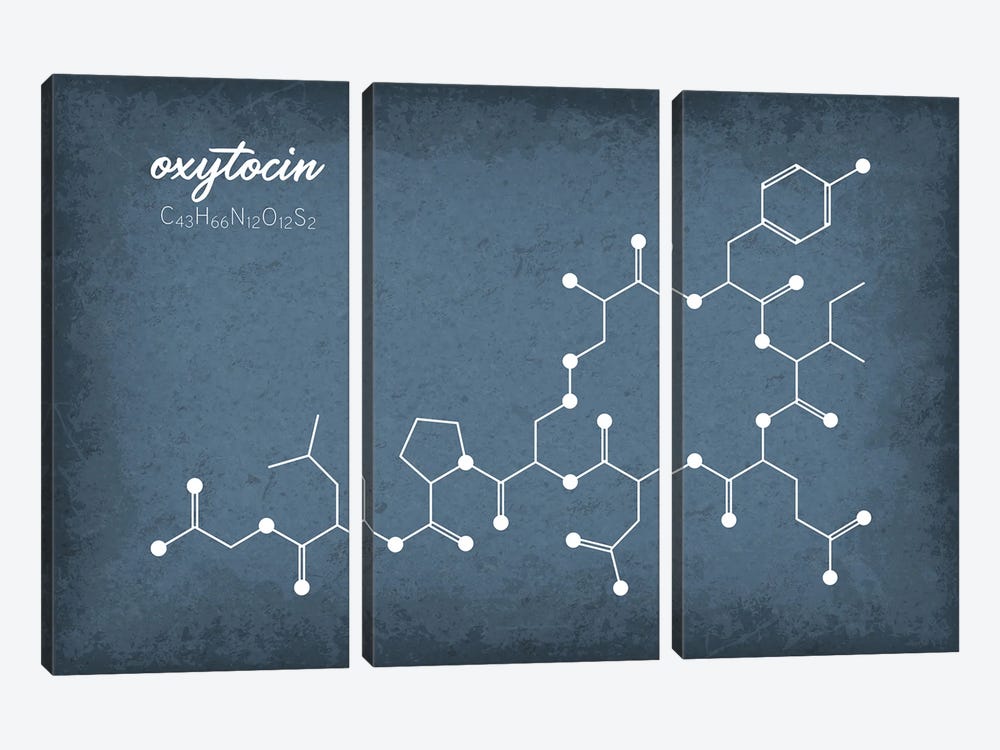 Oxytocin Molecule II by GetYourNerdOn 3-piece Art Print