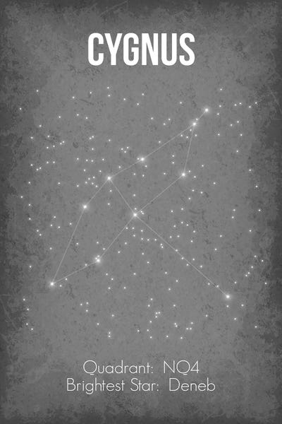 Constellation Star Maps: Cygnus by GetYourNerdOn