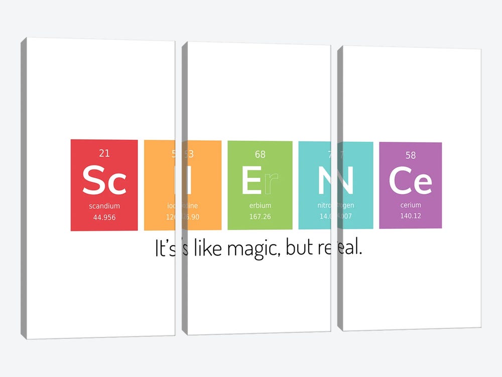 Science - It's Like Magic But Real by GetYourNerdOn 3-piece Canvas Print