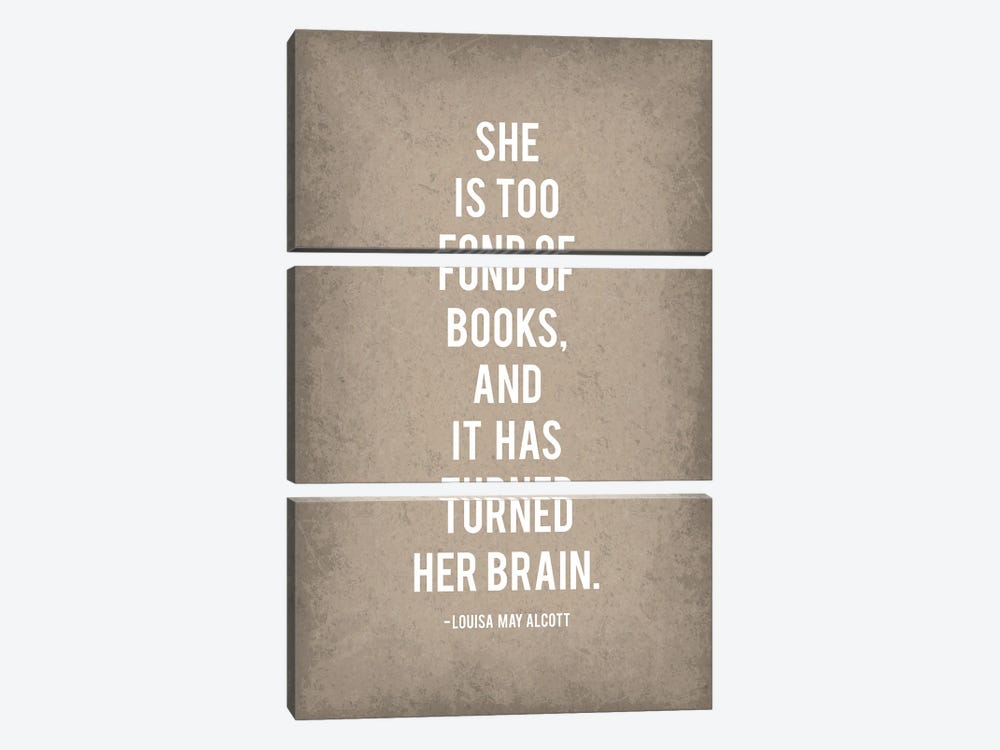 She Is Too Fond Of Books I by GetYourNerdOn 3-piece Canvas Artwork