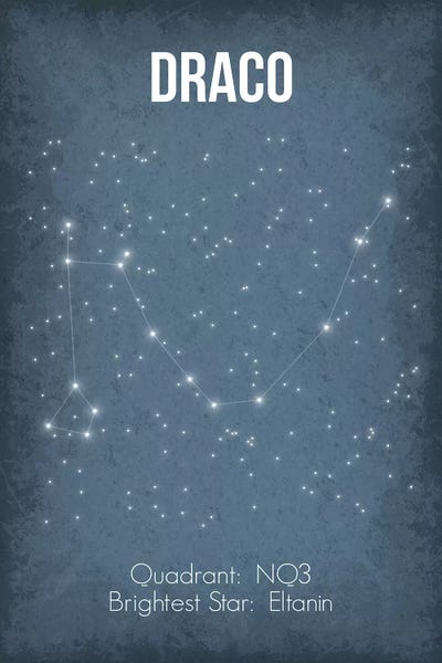 Constellation Star Maps: Draco by GetYourNerdOn
