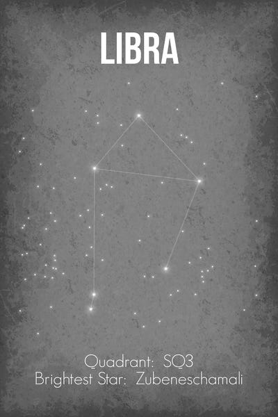 Constellation Star Maps: Libra by GetYourNerdOn