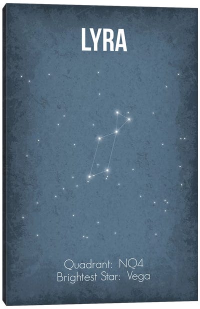 Lyra Canvas Art Print - Constellation Art