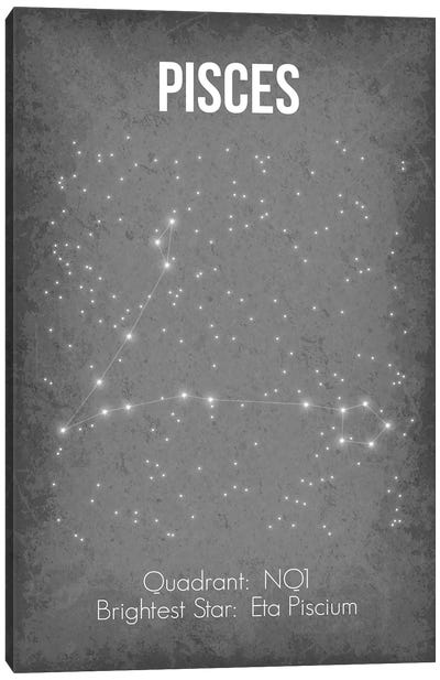 Pisces Canvas Art Print - Constellation Art