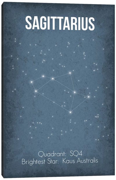 Sagittarius Canvas Art Print - Celestial Maps