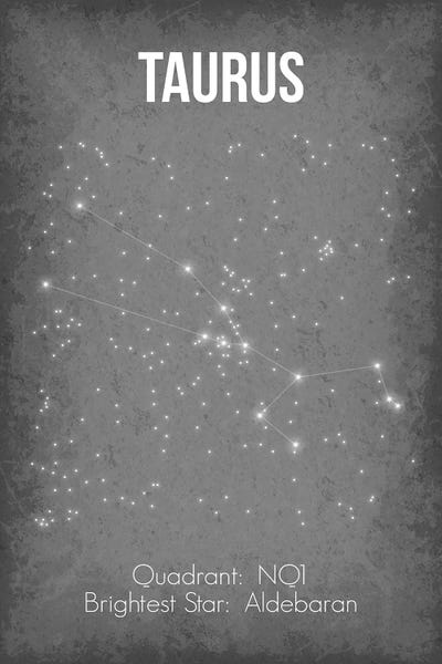 Constellation Star Maps: Taurus by GetYourNerdOn