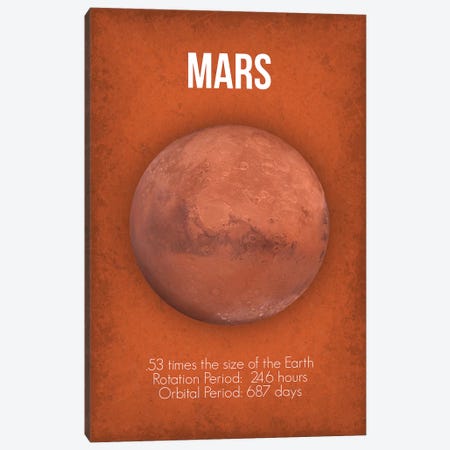 Mars Canvas Print #GYO4} by GetYourNerdOn Canvas Print