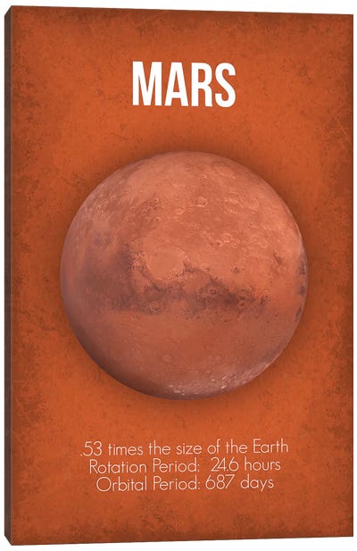 Mars Canvas Art Print - Planet Art