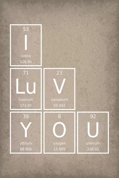 Kids Educational Art: I Luv You by GetYourNerdOn