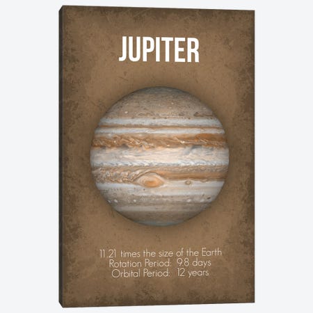 Jupiter Canvas Print #GYO5} by GetYourNerdOn Art Print