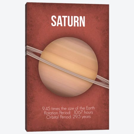 Saturn Canvas Print #GYO6} by GetYourNerdOn Art Print