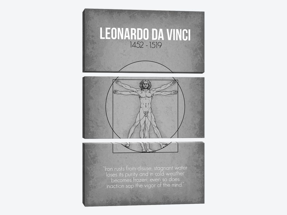 Leonardo da Vinci by GetYourNerdOn 3-piece Canvas Artwork
