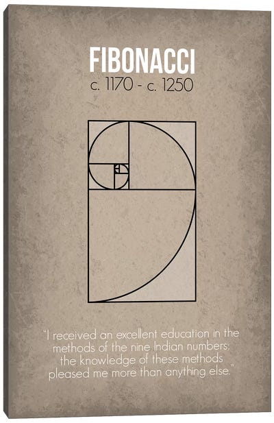 Fibonacci Canvas Art Print - Mathematics Art