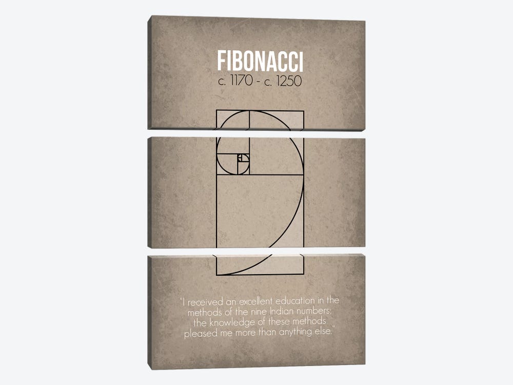 Fibonacci by GetYourNerdOn 3-piece Canvas Art Print
