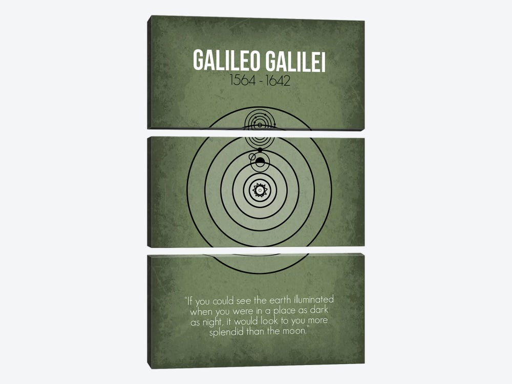 Galileo Galilei by GetYourNerdOn 3-piece Canvas Wall Art