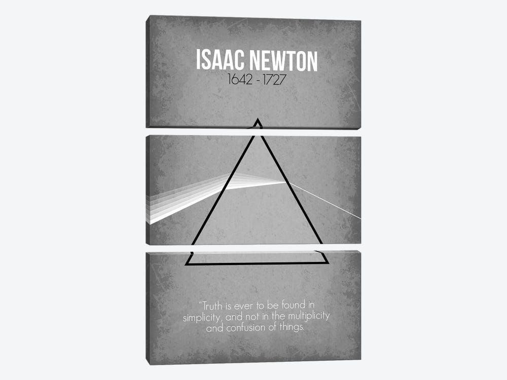 Isaac Newton by GetYourNerdOn 3-piece Canvas Print