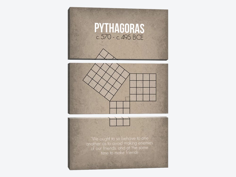 Pythagoras by GetYourNerdOn 3-piece Canvas Wall Art