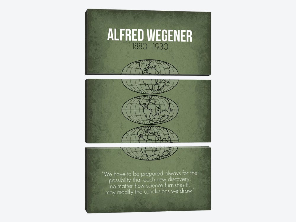 Alfred Wegener by GetYourNerdOn 3-piece Canvas Print