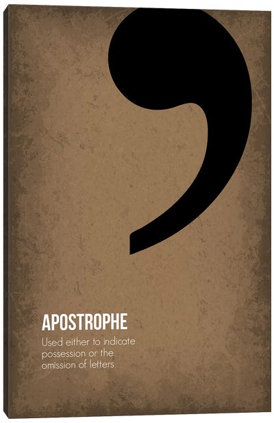 Apostrophe Canvas Art Print - Punctuation Art