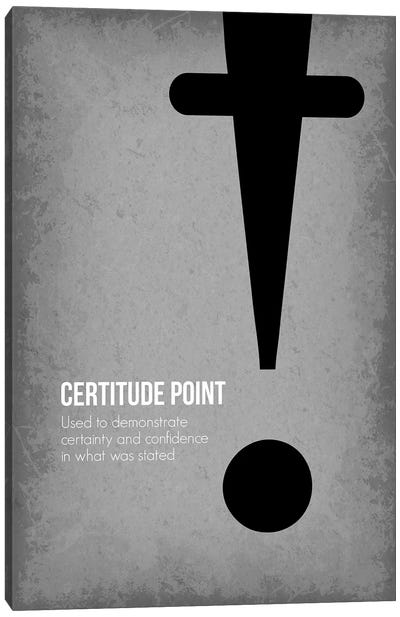 Certitude Point Canvas Art Print - Alphabet Art