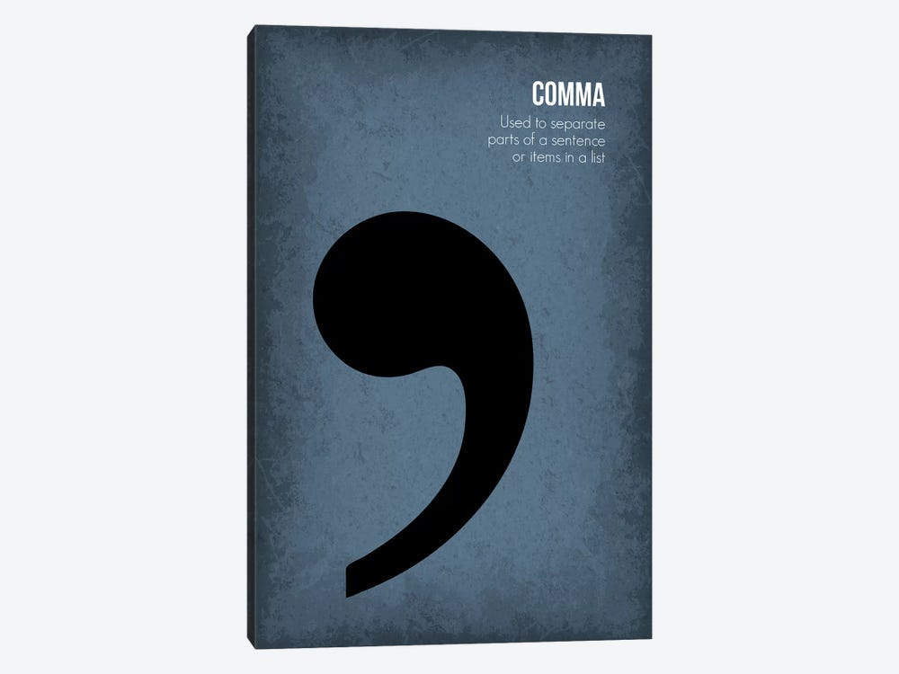 Comma by GetYourNerdOn 1-piece Canvas Print