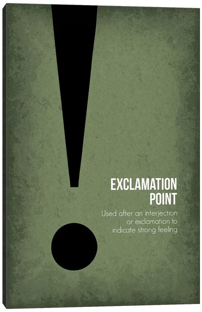 Exclamation Point Canvas Art Print - Punctuation Art