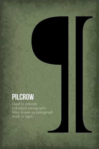 Punctuation: Pilcrow by GetYourNerdOn