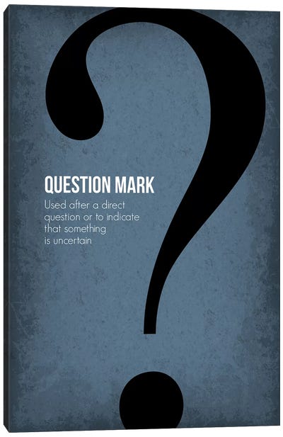 Question Mark Canvas Art Print - Punctuation Art