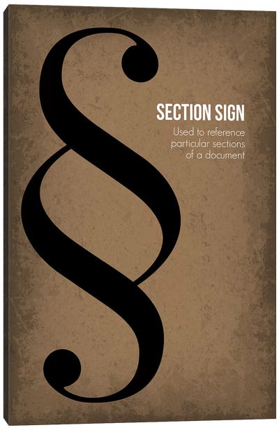 Section Sign Canvas Art Print - Punctuation Art