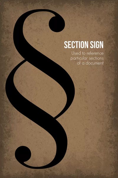 Punctuation: Section Sign by GetYourNerdOn