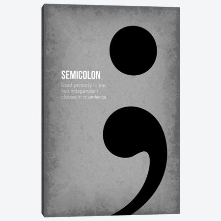 Semicolon Canvas Print #GYO98} by GetYourNerdOn Canvas Art