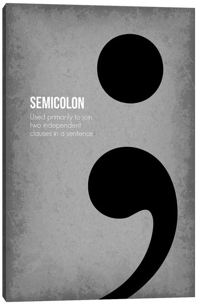 Semicolon Canvas Art Print - Punctuation