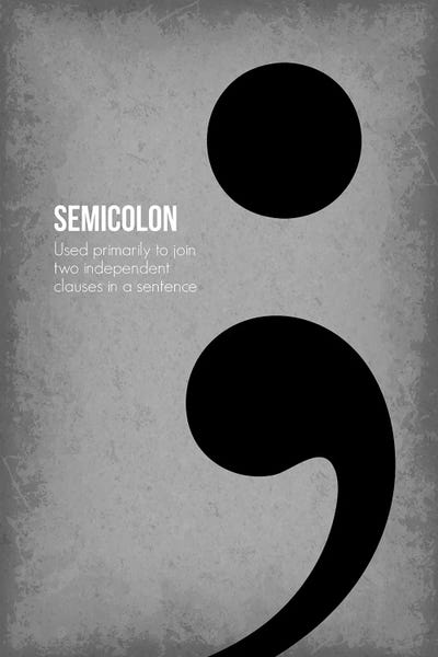 Alphabet: Semicolon by GetYourNerdOn