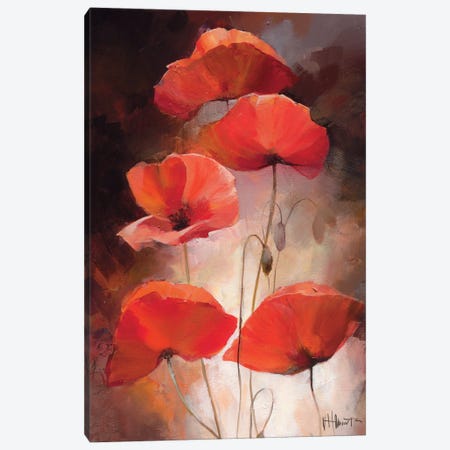 Poppy Bouquet II Canvas Print #HAE203} by Willem Haenraets Canvas Artwork