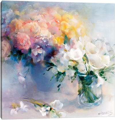 Rhyme Of Flowers Canvas Art Print - Rose Art
