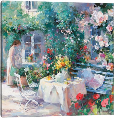 Romantico Dos Canvas Art Print - Garden & Floral Landscape Art