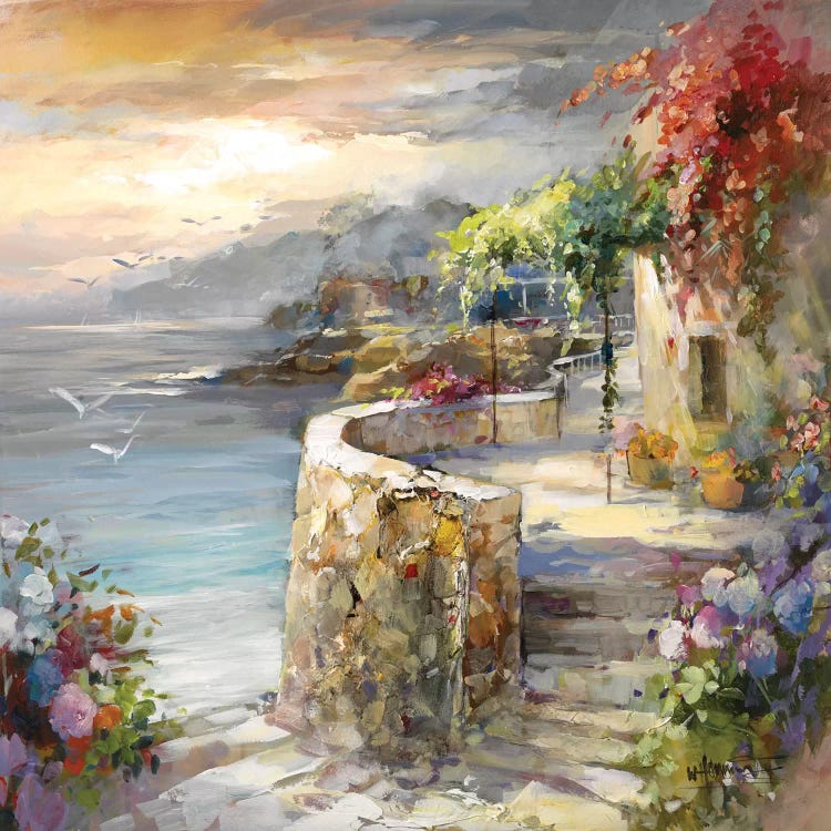Seagulls And Sunset by Willem Haenraets wall art