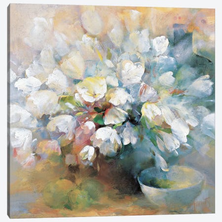 Sparkling White Tulips I Canvas Print #HAE243} by Willem Haenraets Canvas Artwork