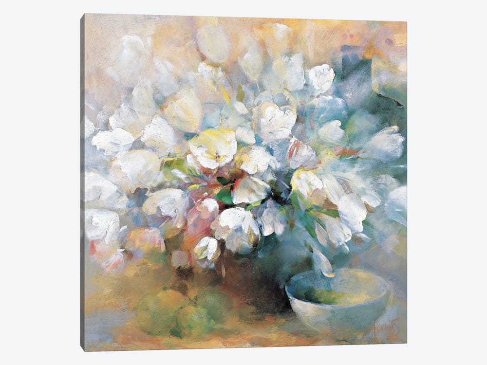 Sparkling White Tulips I by Willem Haenraets 1-piece Canvas Art Print