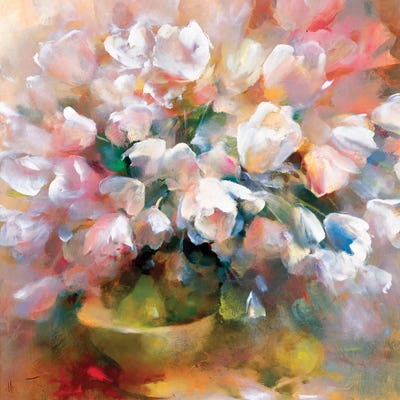 Sparkling White Tulips II by Willem Haenraets canvas print