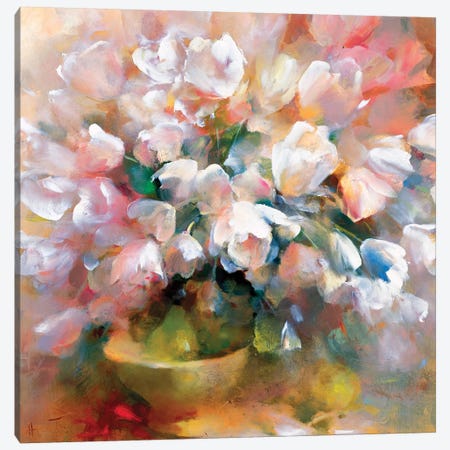 Sparkling White Tulips II Canvas Print #HAE244} by Willem Haenraets Canvas Print