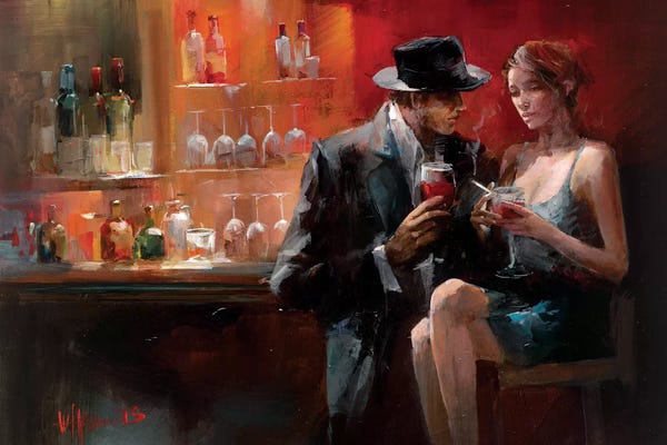 Decorative: Evening In The Bar I by Willem Haenraets